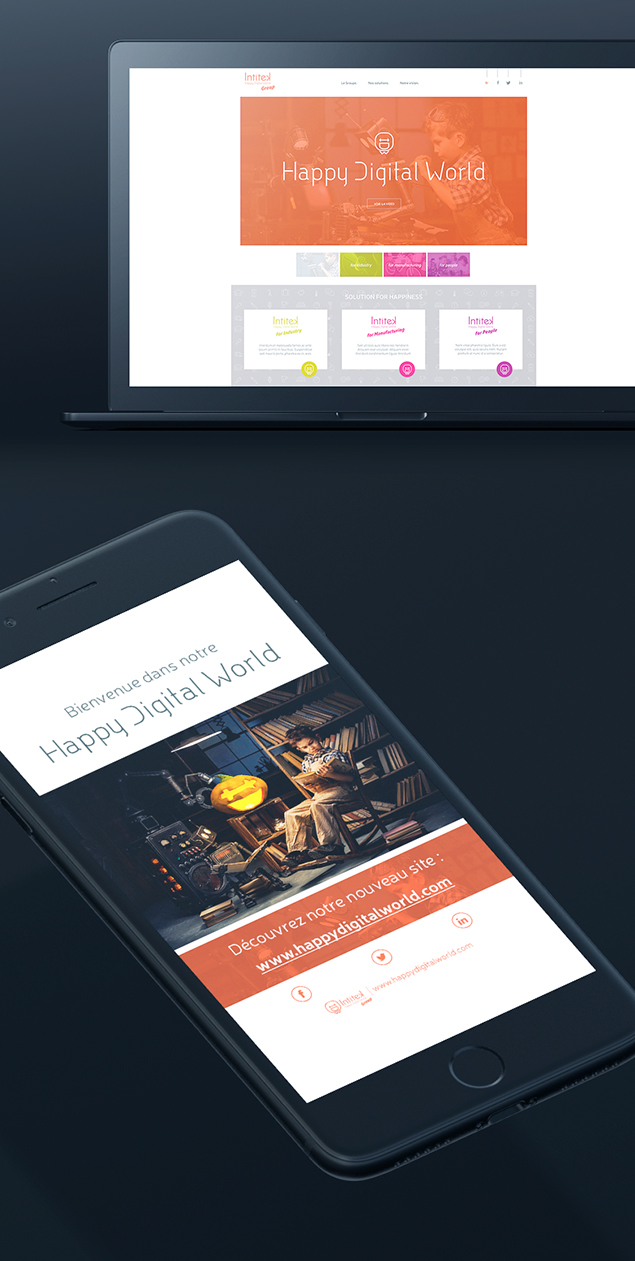 Création et développement site web et emailing Intitek – Happy Digital World