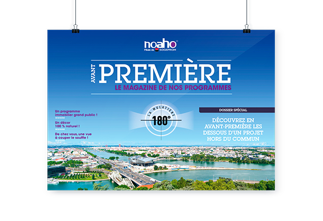 Conception univers graphique et plan de communication pour programme immobilier résidentiel Noaho